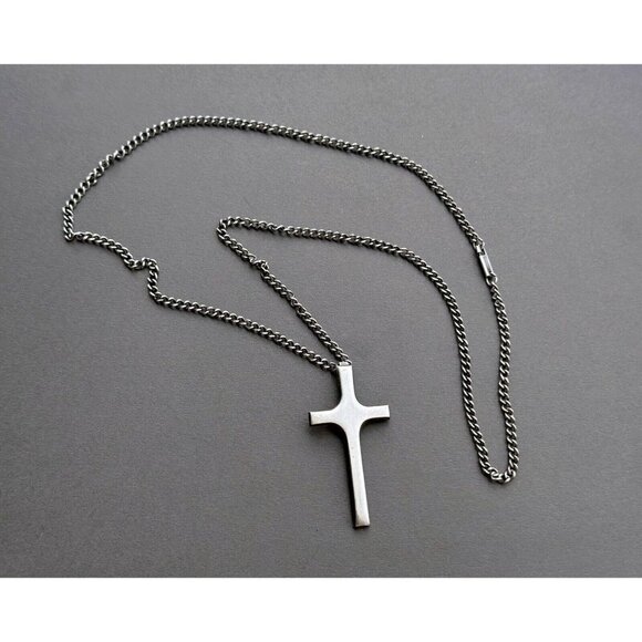 MiriamHaskell Patent 3427691 Cross & Silver Tone Commandment Charm Necklaces Set - Picture 7 of 10